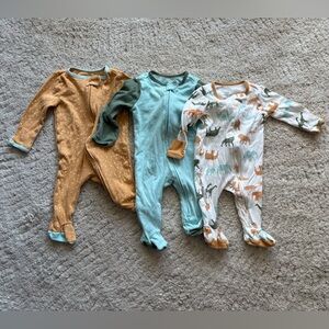 Cloud Island Kids One Piece Footies - Blue, Green, White, Tan